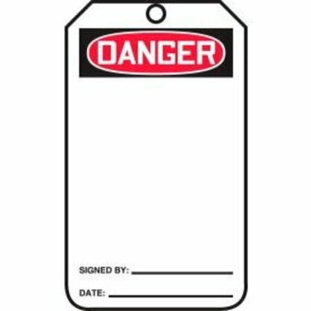 ACCUFORM Accuform Danger Tag, PF-Cardstock, 25/Pack MDT185CTP